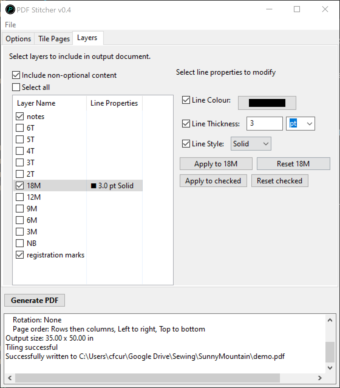 line properties example